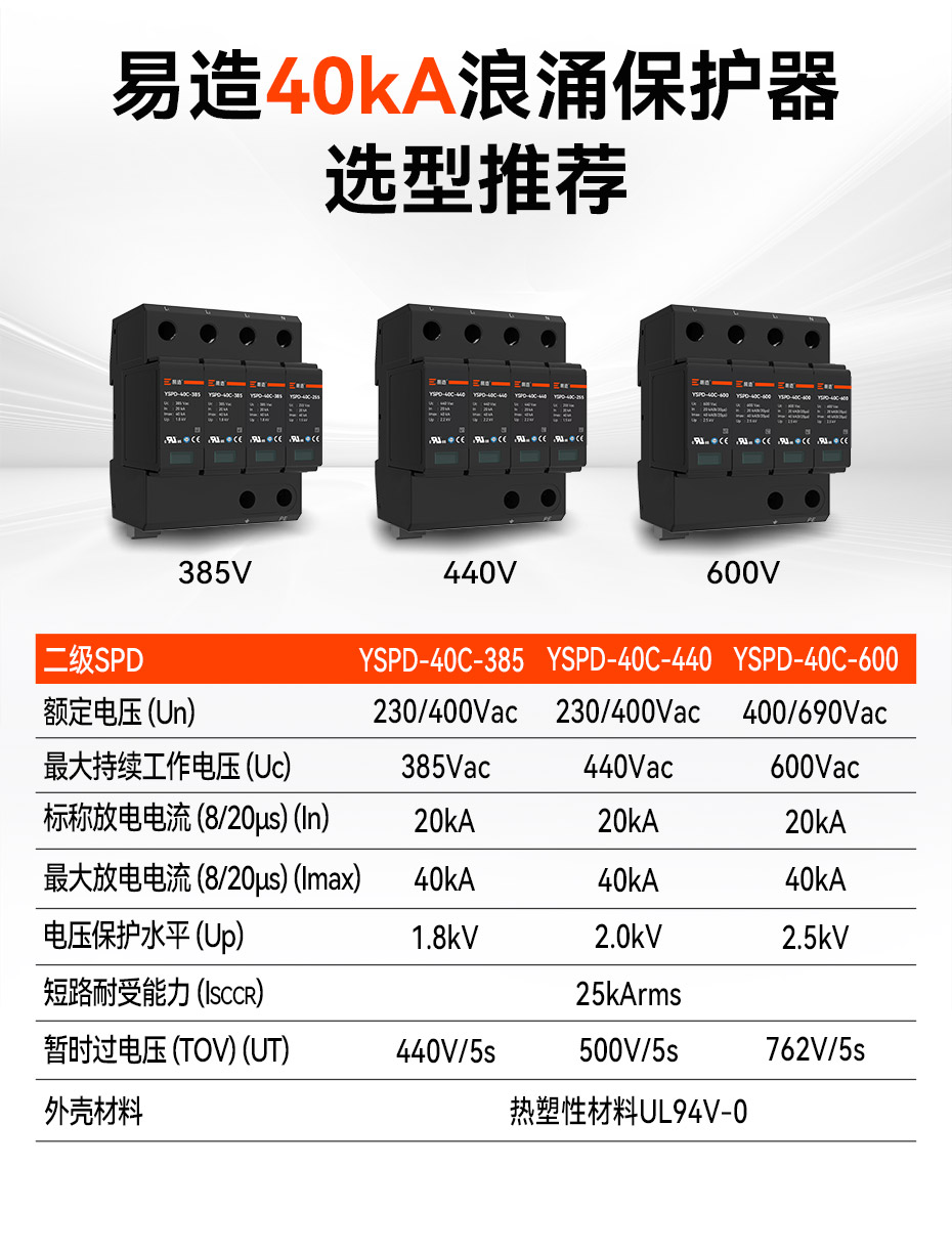 易造40ka二級浪涌保護(hù)器選型推薦 易造40ka二級浪涌保護(hù)器選型推薦